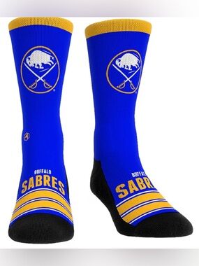 Unisex Buffalo Sabres Rock Em Socks Gametime Stripe Crew Socks Sz. S/M